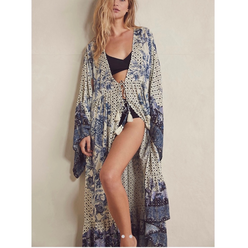 RARE NWT Free People Antoinette Kimono Duster Robe Jacket
